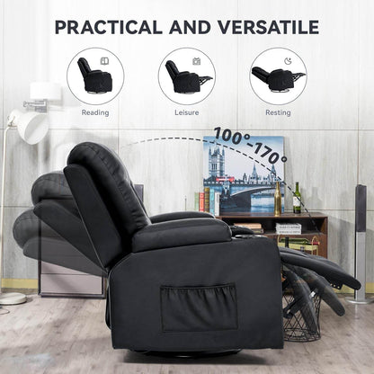 Living Room Furniture Set, Bonded Leather Loveseat Sofa with Cup Holder, Black - Loft&Timber