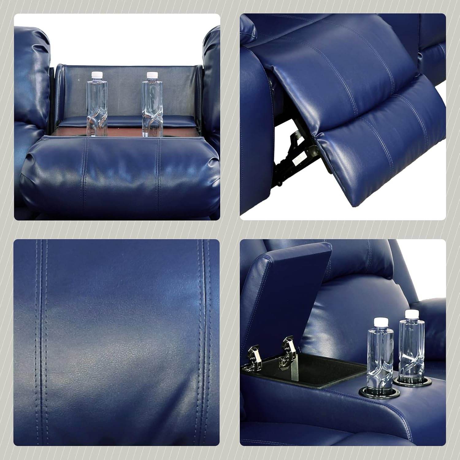 Alpine Living Room Recliner Set, Navy Blue - Loft&Timber