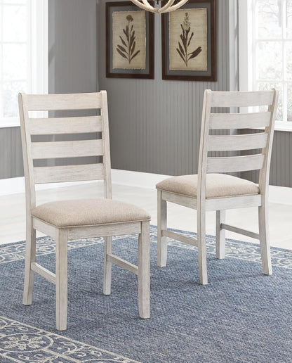 Dining Room Chair Set Of 2 Whitewash Finish Upholstered-1