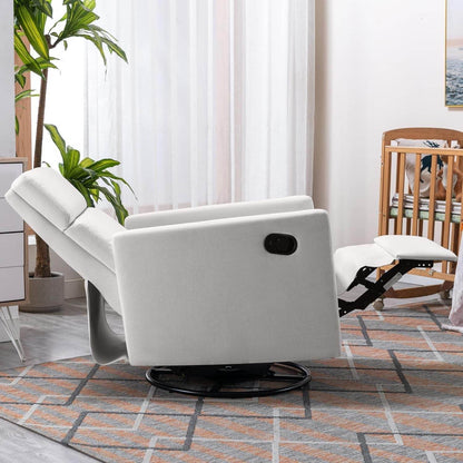 Modern Mid Century Upholstered Recliner Chair with Thick Seat Cushion, Beige - Loft&Timber