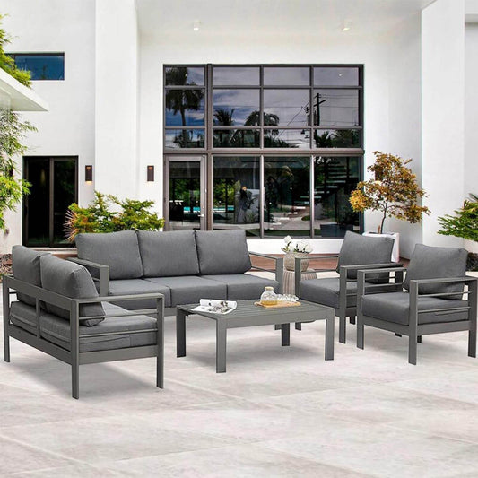 Modern Aluminum Outdoor Patio Furniture Set with Cushions - Loft&Timber