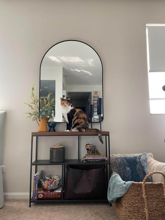 24X36 Inch Black Arched Mirror for Bathroom Vanity Mirror or Wall Decor Arch Mirror Brushed Metal Frame Wall Mounted Mirror for Bathroom Livingroom Bedroom Entryway - Loft&Timber