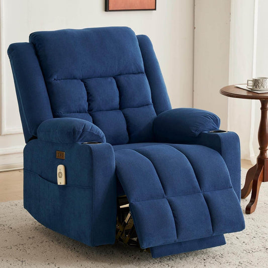 Power Lift Chair Recliners with Heat and Massage (Blue) - Loft&Timber