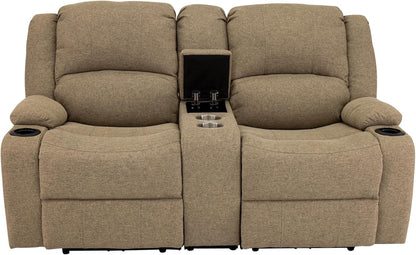 Charles Powered Double RV Wall Hugger Recliner Sofa | RV Loveseat | RV Furniture | Cloth (Oatmeal, 67")-4