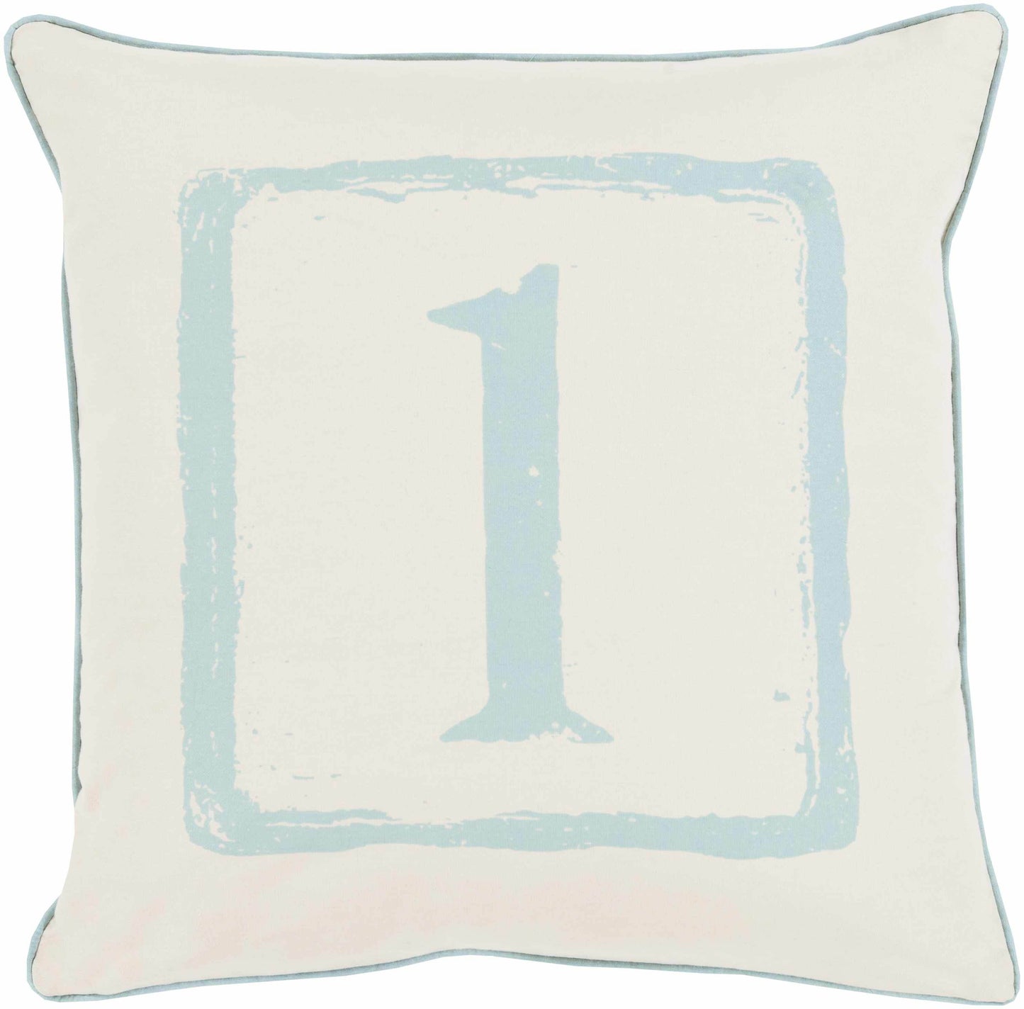 Benalla Pastel Blue Number 1 Throw Pillow - Clearance - Loft&Timber