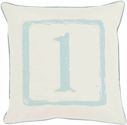 Benalla Pastel Blue Number 1 Throw Pillow - Clearance - Loft&Timber
