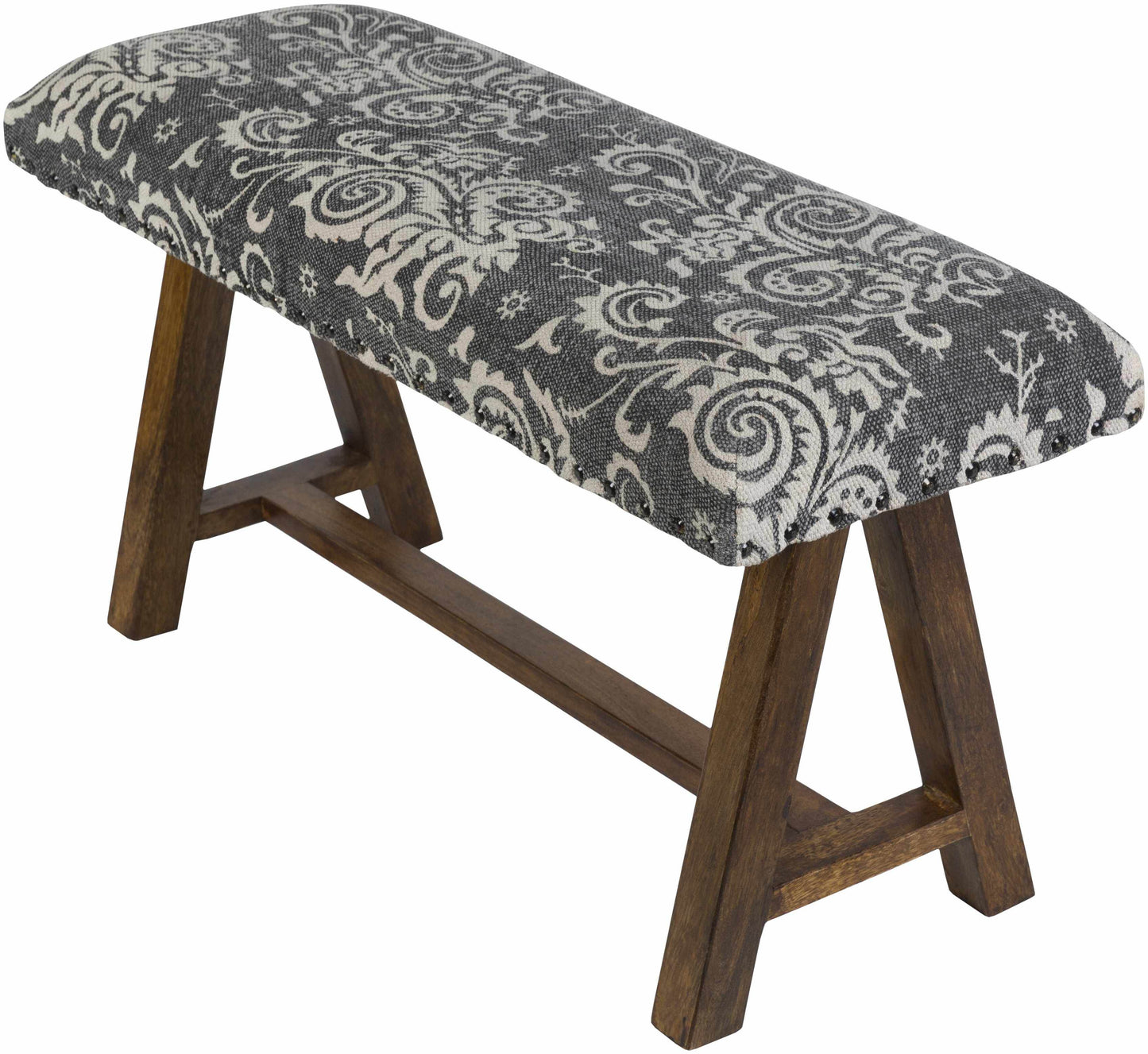 Bethpage Vintage Floral Mango Wood Bench - Loft&Timber