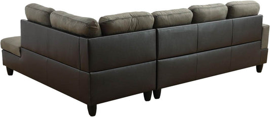 Taupe Sectional Couch for Living Room Set, 105 Inch Sectional Sofa L Shaped Couch with Storage Ottoman/Microfiber Fabric/Facing Right Chaise - Loft&Timber