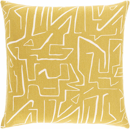 Bildeston Yellow Abstract Pattern Throw Pillow - Clearance - Loft&Timber