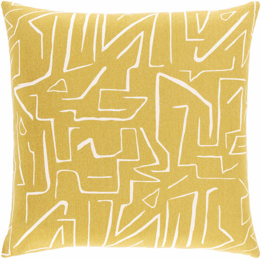 Bildeston Yellow Abstract Pattern Throw Pillow - Clearance - Loft&Timber