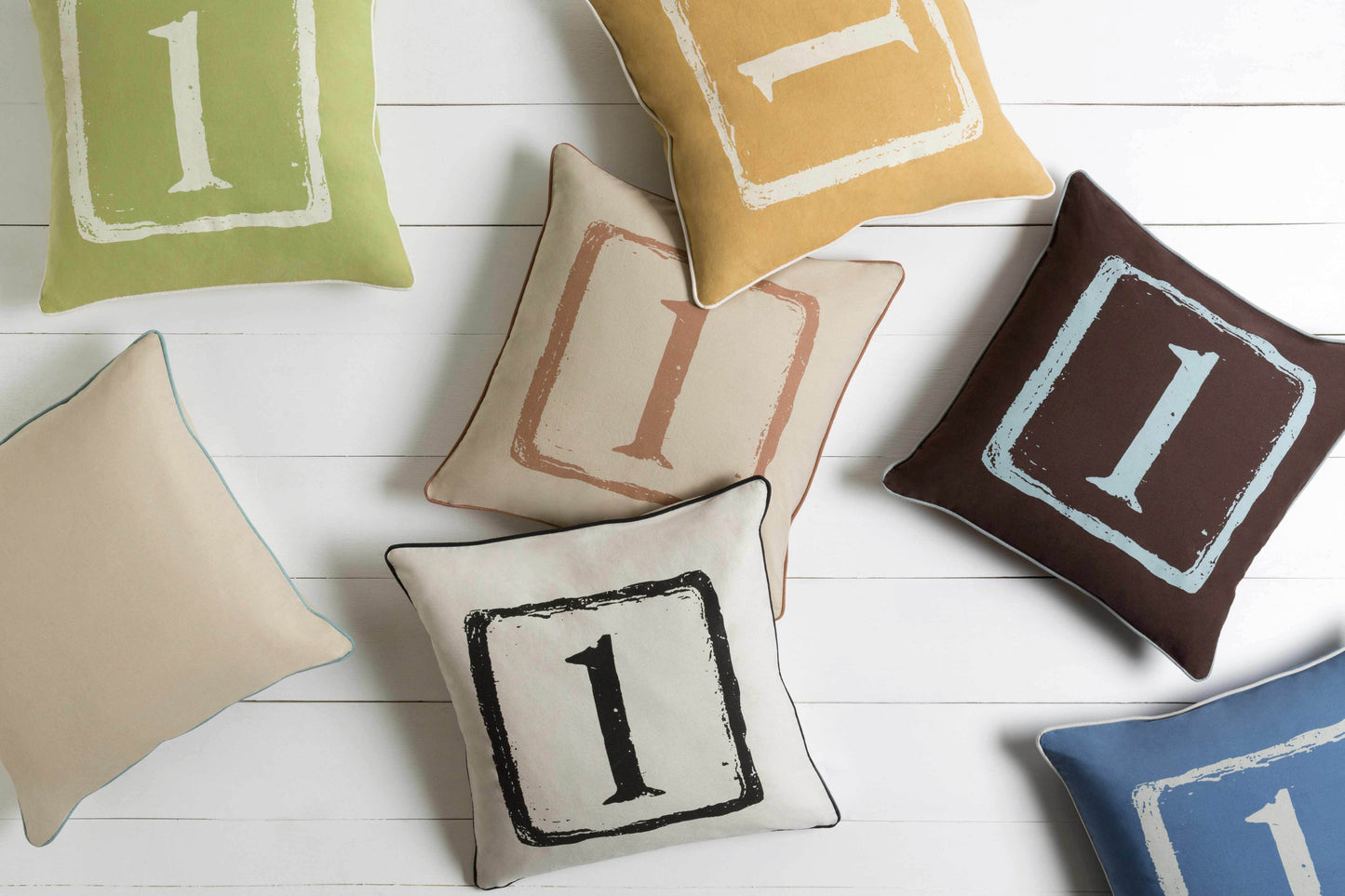 Irchester Number 1 Blue Throw Pillow - Clearance - Loft&Timber