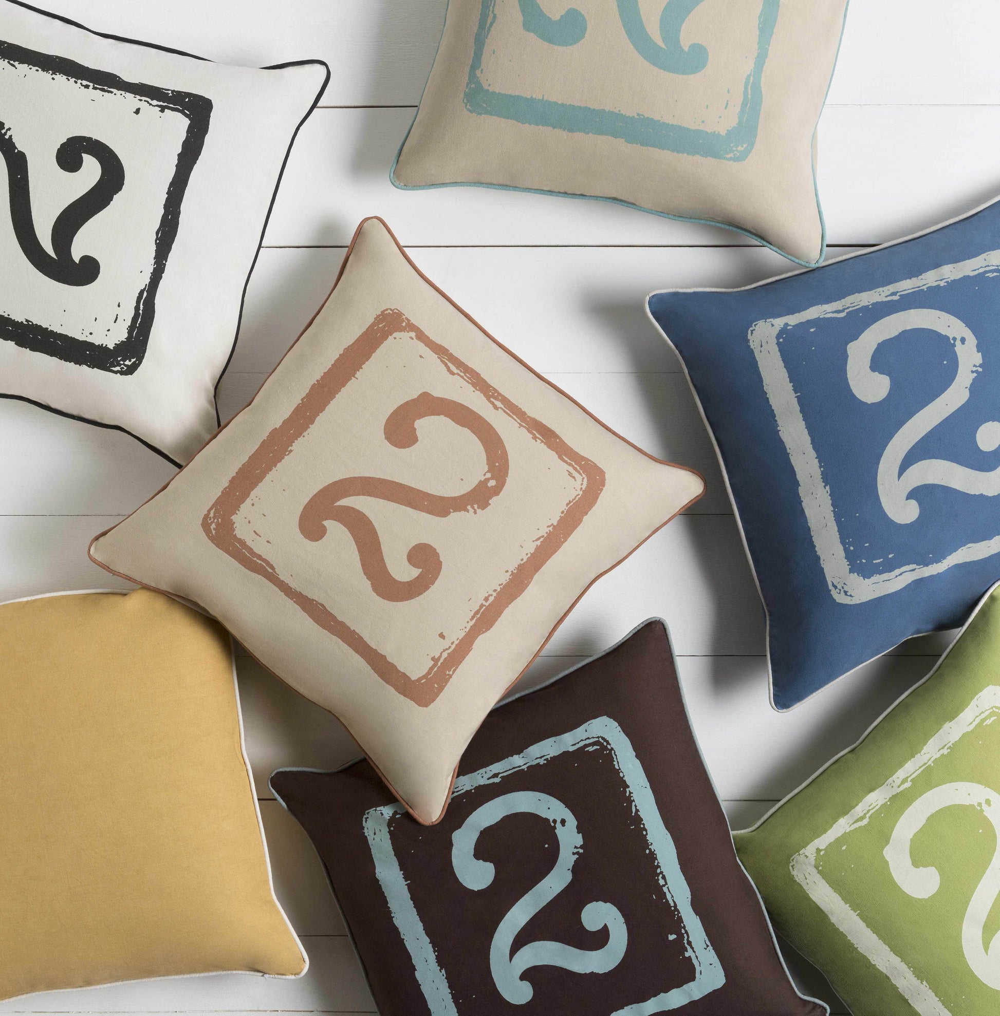 Harmonsburg White Number 2 Throw Pillow - Clearance - Loft&Timber