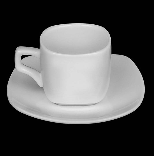 White 3 Oz | 90 Ml Coffee Cup & Saucer - Loft&Timber