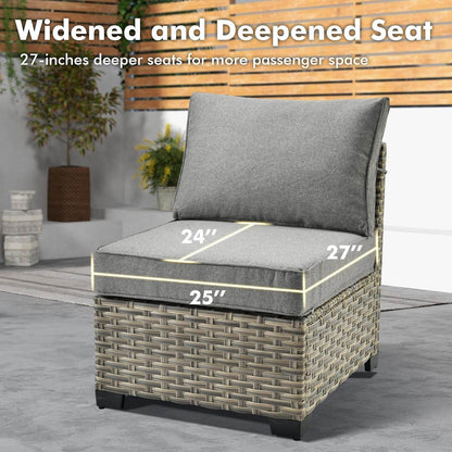 WEAXTY 6 Pieces Wicker Patio Furniture,Outdoor Sectional Furniture Set with Cushions and Luminous Coffee Table,All-Weather Conversation Sets Patio Furniture(Dark Gray) - Loft&Timber
