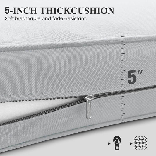 Aluminum Patio Furniture Set, 10 Piece Metal Outdoor Furniture Set, Patio Furniture Set with Waterproof Covers for Backyard Garden（Dark Grey&Light Grey） - Loft&Timber