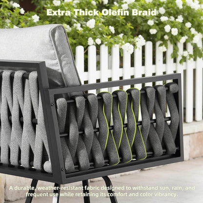 Outdoor Patio Furniture Set with Swivel Chair and Table - Loft&Timber