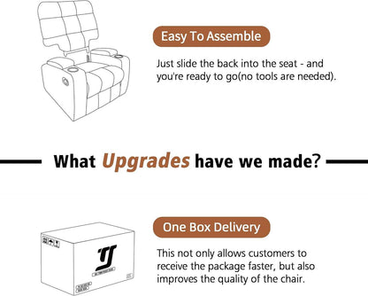 Rocker Recliner Chair, Overstuffed Large Manual Rocking Recliner for Adults, Upholstered Comfy Soft Fabric Living Room Reclining Sofa Chair(Gray) - Loft&Timber