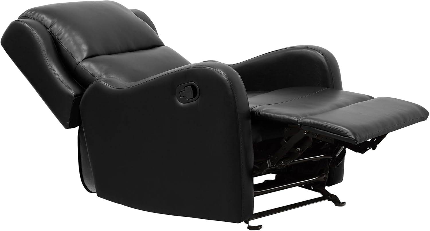 Recliner Chair Living Room Reclining Sofa Chair, Home Theater Seating Modern Recliner, Manual Recliner Sofa Chair for Living Room/Office/Apartment, Glider Recliner, Black - Loft&Timber