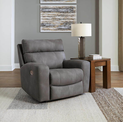 Next-Gen Durapella Contemporary Faux Leather Power Recliner, Dark Brown - Loft&Timber