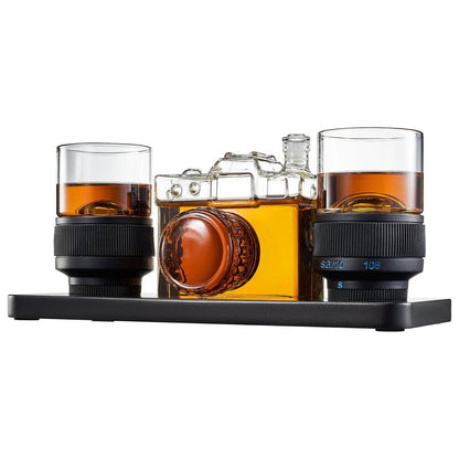 Camera Shaped Wine & Whiskey Decanter - 27.4OZ Photographer Unique Decanter Set with Beautiful Gift Box, Photo Videographer Gifts, Film Lover, Orchestra, Musicals, Image Taking Enthusiasts - Loft&Timber