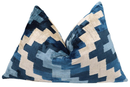 Canvello Decorative Navy Blue Throw Pillow Down Filled - 16x24 in - Loft&Timber