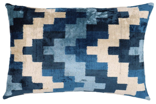 Canvello Decorative Navy Blue Throw Pillow Down Filled - 16x24 in - Loft&Timber
