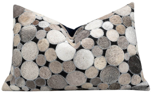 Canvello Genuine Cowhide Leather Decorative Throw Pillows - Handmade Patchwork Boho Accent Pillows For Sofa, Couch, Bed, Chair - Western Southwestern Farmhouse Pillow Covers With Feather Down Insert Included) - Loft&Timber