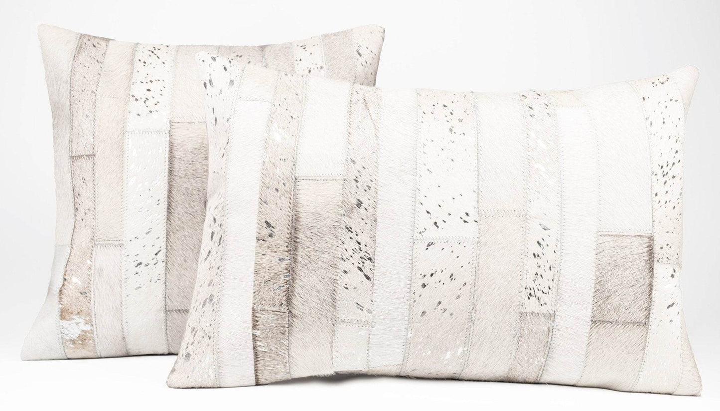 Canvello Genuine Cowhide Leather Decorative Throw Pillows - Handmade Patchwork Boho Accent Pillows For Sofa, Couch, Bed, Chair - Western Southwestern Farmhouse Pillow Covers With Feather Down Insert Included - Loft&Timber