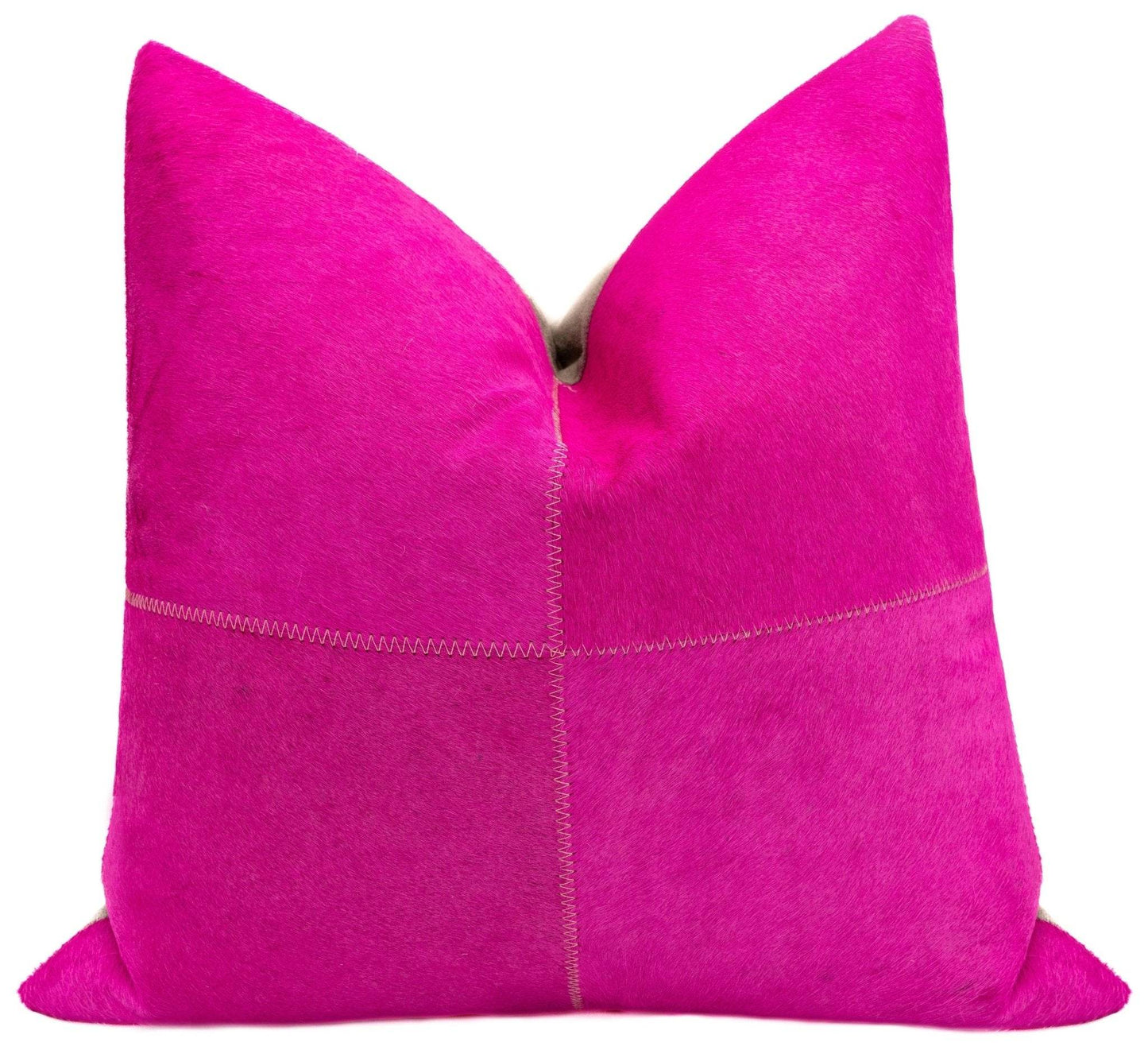 Canvello Genuine Cowhide Leather Decorative Throw Pillows - Handmade Patchwork Boho Accent Pillows For Sofa, Couch, Bed, Chair - Western Southwestern Farmhouse Pillow Covers With Feather Down Insert Included) - Loft&Timber