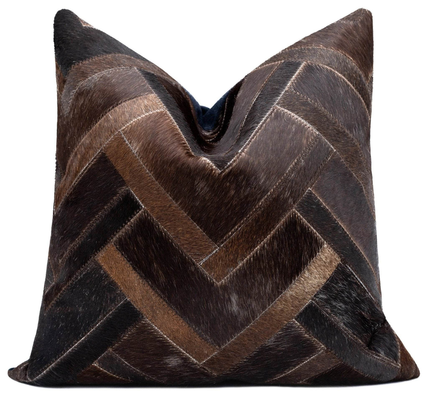 Canvello Genuine Cowhide Leather Decorative Throw Pillows - Handmade Patchwork Boho Accent Pillows For Sofa, Couch, Bed, Chair - Western Southwestern Farmhouse Pillow Covers With Feather Down Insert Included) - Loft&Timber