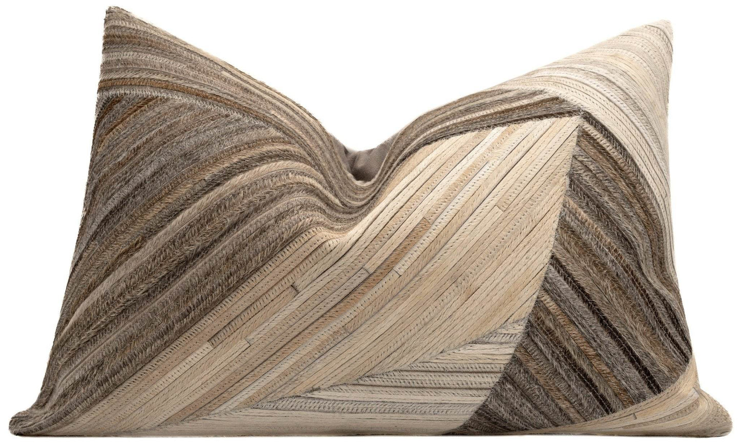 Canvello Genuine Cowhide Leather Decorative Throw Pillows - Handmade Patchwork Boho Accent Pillows For Sofa, Couch, Bed, Chair - Western Southwestern Farmhouse Pillow Covers With Feather Down Insert Included) - Loft&Timber