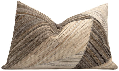 Canvello Genuine Cowhide Leather Decorative Throw Pillows - Handmade Patchwork Boho Accent Pillows For Sofa, Couch, Bed, Chair - Western Southwestern Farmhouse Pillow Covers With Feather Down Insert Included) - Loft&Timber