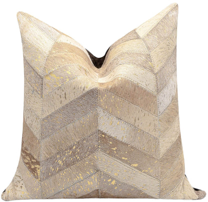 Canvello Genuine Cowhide Leather Decorative Throw Pillows - Handmade Patchwork Boho Accent Pillows For Sofa, Couch, Bed, Chair - Western Southwestern Farmhouse Pillow Covers With Feather Down Insert Included) - Loft&Timber