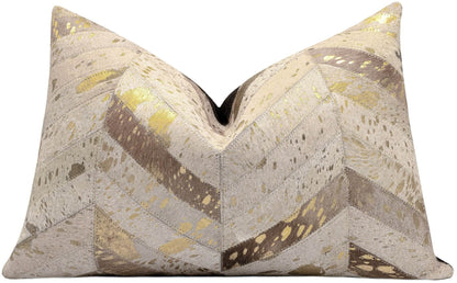 Canvello Genuine Cowhide Leather Decorative Throw Pillows - Handmade Patchwork Boho Accent Pillows For Sofa, Couch, Bed, Chair - Western Southwestern Farmhouse Pillow Covers With Feather Down Insert Included) - Loft&Timber