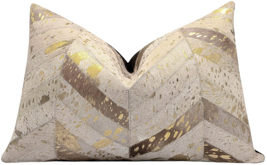 Canvello Genuine Cowhide Leather Decorative Throw Pillows - Handmade Patchwork Boho Accent Pillows For Sofa, Couch, Bed, Chair - Western Southwestern Farmhouse Pillow Covers With Feather Down Insert Included) - Loft&Timber