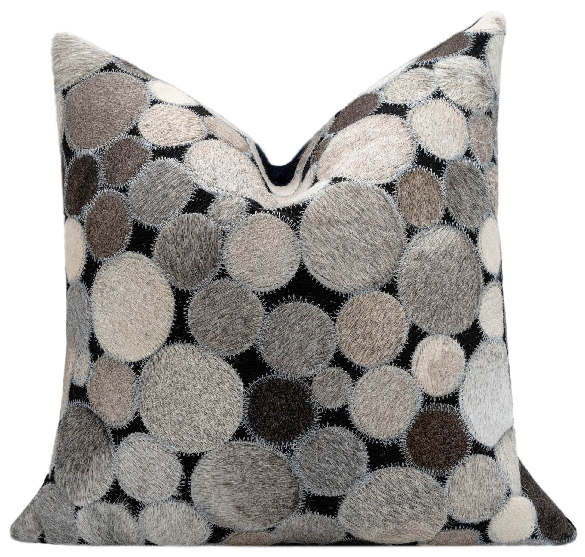 Canvello Genuine Cowhide Leather Decorative Throw Pillows - Handmade Patchwork Boho Accent Pillows For Sofa, Couch, Bed, Chair - Western Southwestern Farmhouse Pillow Covers With Feather Down Insert Included) - Loft&Timber