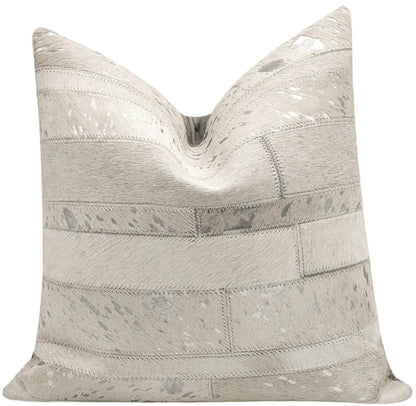 Canvello Genuine Cowhide Leather Decorative Throw Pillows - Handmade Patchwork Boho Accent Pillows For Sofa, Couch, Bed, Chair - Western Southwestern Farmhouse Pillow Covers With Feather Down Insert Included - Loft&Timber