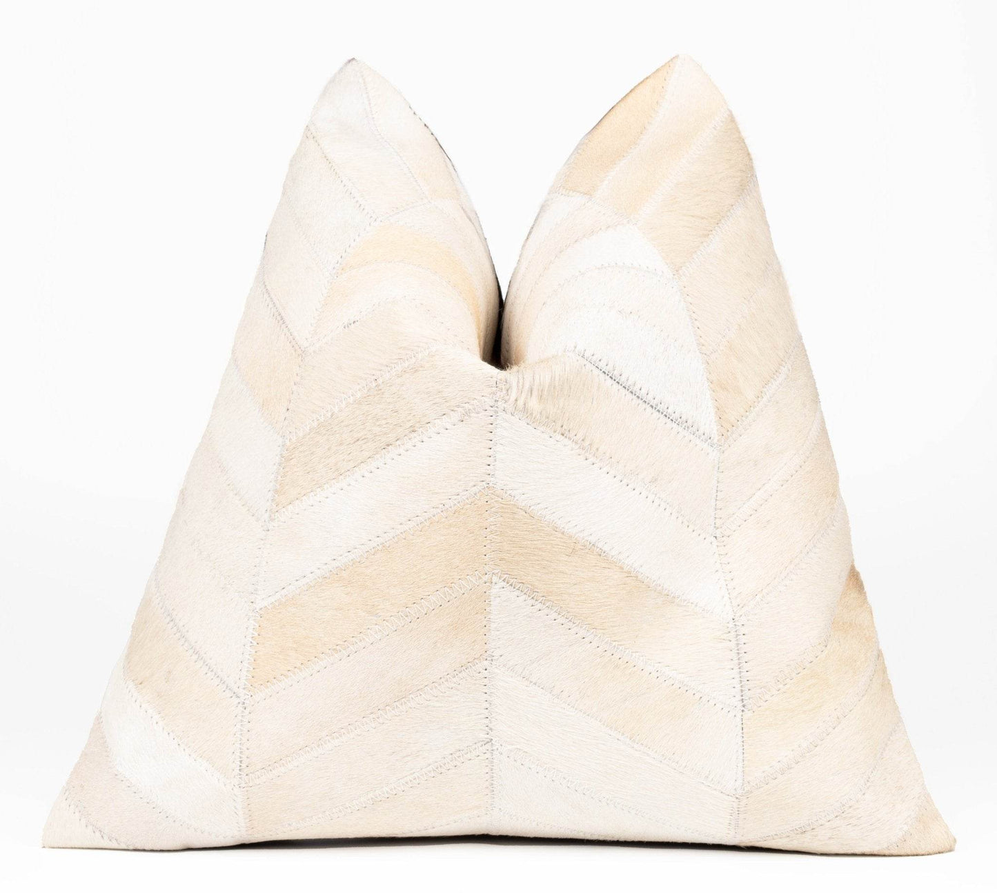 Canvello Genuine Cowhide Leather Decorative Throw Pillows - Handmade Patchwork Boho Accent Pillows For Sofa, Couch, Bed, Chair - Western Southwestern Farmhouse Pillow Covers With Feather Down Insert Included - Loft&Timber