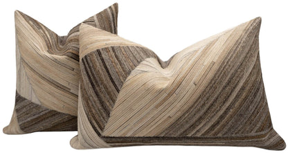 Canvello Genuine Cowhide Leather Decorative Throw Pillows - Handmade Patchwork Boho Accent Pillows For Sofa, Couch, Bed, Chair - Western Southwestern Farmhouse Pillow Covers With Feather Down Insert Included) - Loft&Timber