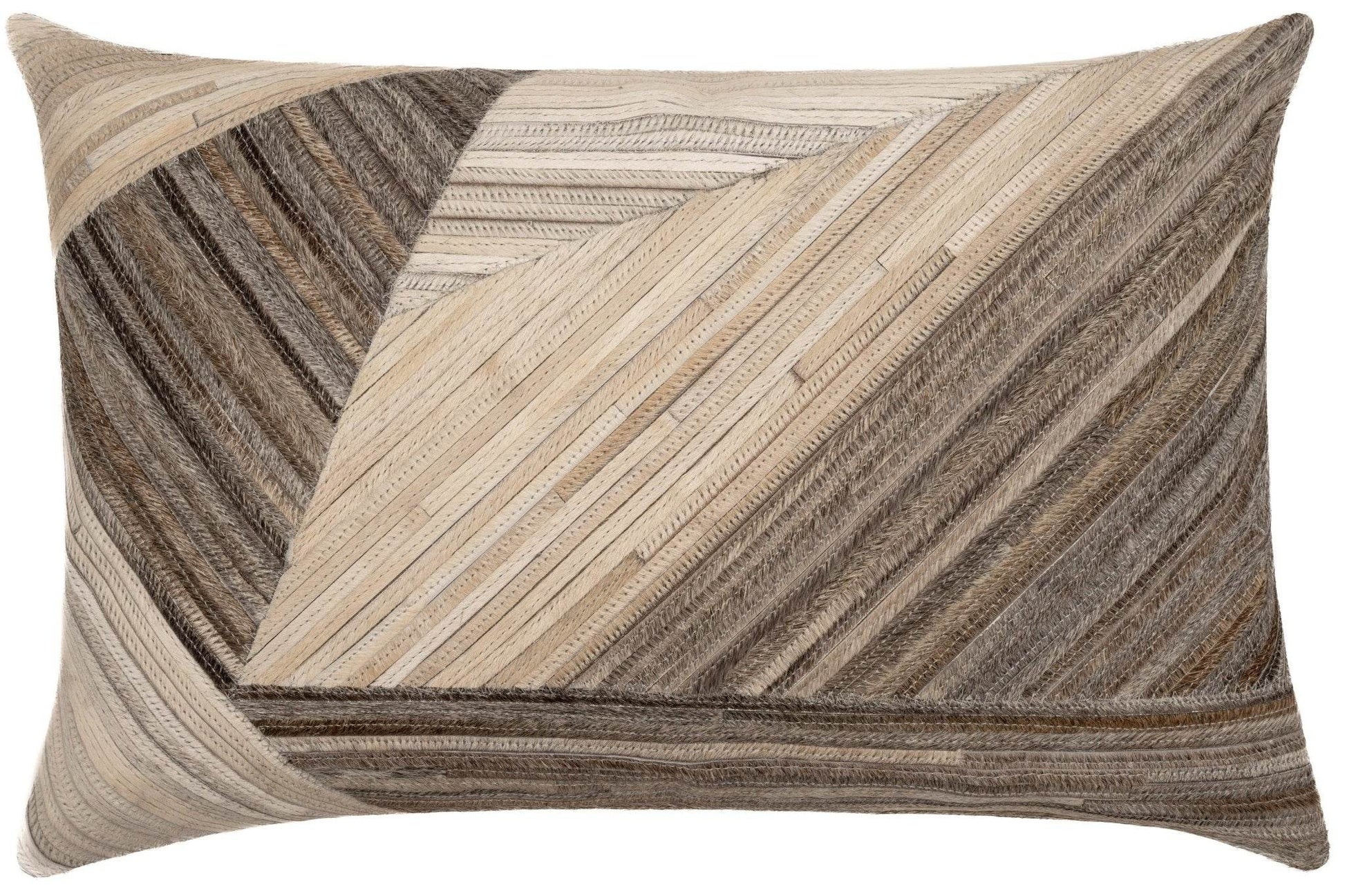 Canvello Genuine Cowhide Leather Decorative Throw Pillows - Handmade Patchwork Boho Accent Pillows For Sofa, Couch, Bed, Chair - Western Southwestern Farmhouse Pillow Covers With Feather Down Insert Included) - Loft&Timber