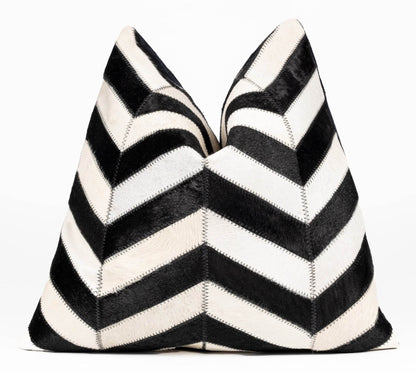 Canvello Genuine Cowhide Leather Decorative Throw Pillows - Handmade Patchwork Boho Accent Pillows For Sofa, Couch, Bed, Chair - Western Southwestern Farmhouse Pillow Covers With Feather Down Insert Included - Loft&Timber