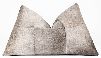 Canvello Genuine Cowhide Leather Decorative Throw Pillows - Handmade Patchwork Boho Accent Pillows For Sofa, Couch, Bed, Chair - Western Southwestern Farmhouse Pillow Covers With Feather Down Insert Included - Loft&Timber