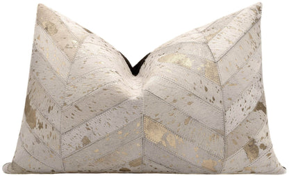 Canvello Genuine Cowhide Leather Decorative Throw Pillows - Handmade Patchwork Boho Accent Pillows For Sofa, Couch, Bed, Chair - Western Southwestern Farmhouse Pillow Covers With Feather Down Insert Included - Loft&Timber