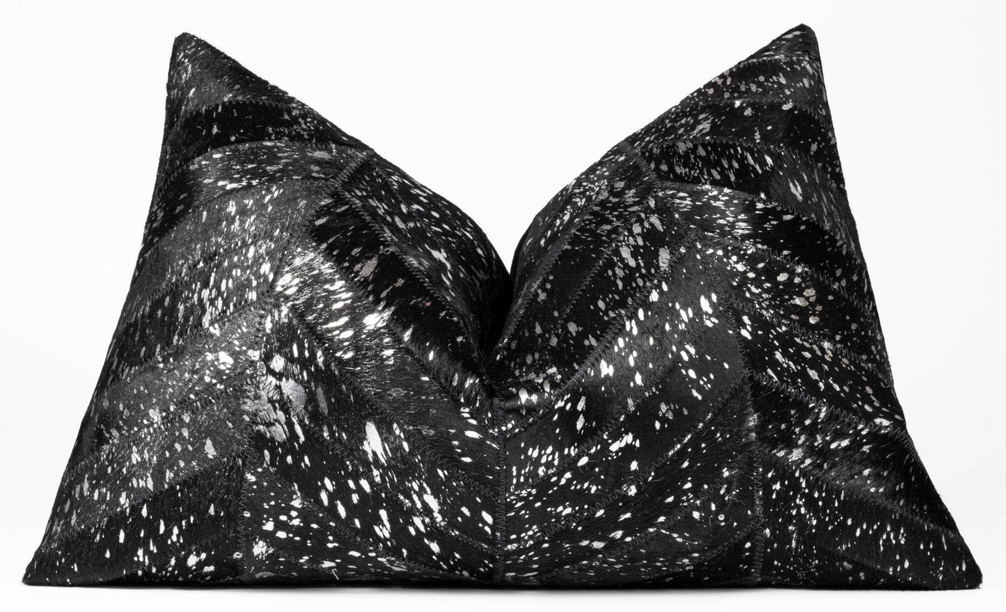 Canvello Genuine Cowhide Leather Decorative Throw Pillows - Handmade Patchwork Boho Accent Pillows For Sofa, Couch, Bed, Chair - Western Southwestern Farmhouse Pillow Covers With Feather Down Insert Included - Loft&Timber