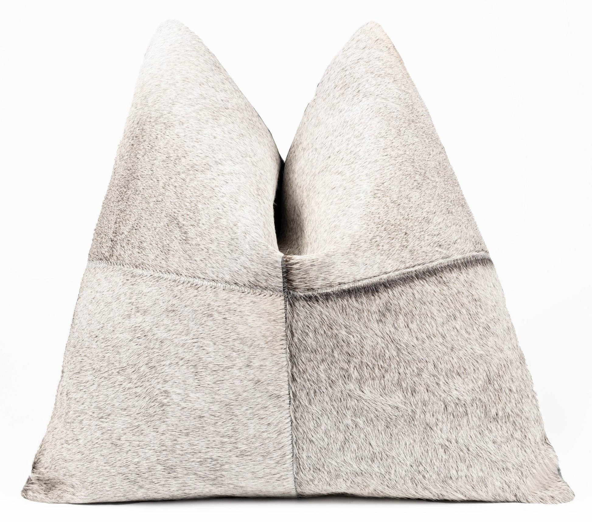 Canvello Genuine Cowhide Leather Decorative Throw Pillows - Handmade Patchwork Boho Accent Pillows For Sofa, Couch, Bed, Chair - Western Southwestern Farmhouse Pillow Covers With Feather Down Insert Included - Loft&Timber