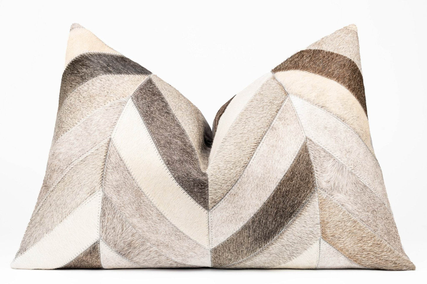 Canvello Genuine Cowhide Leather Decorative Throw Pillows - Handmade Patchwork Boho Accent Pillows For Sofa, Couch, Bed, Chair - Western Southwestern Farmhouse Pillow Covers With Feather Down Insert Included - Loft&Timber