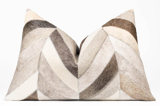 Canvello Genuine Cowhide Leather Decorative Throw Pillows - Handmade Patchwork Boho Accent Pillows For Sofa, Couch, Bed, Chair - Western Southwestern Farmhouse Pillow Covers With Feather Down Insert Included - Loft&Timber