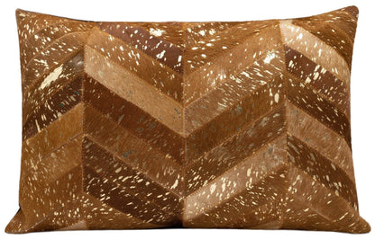 Canvello Genuine Cowhide Leather Decorative Throw Pillows - Handmade Patchwork Boho Accent Pillows For Sofa, Couch, Bed, Chair - Western Southwestern Farmhouse Pillow Covers With Feather Down Insert Included) - Loft&Timber