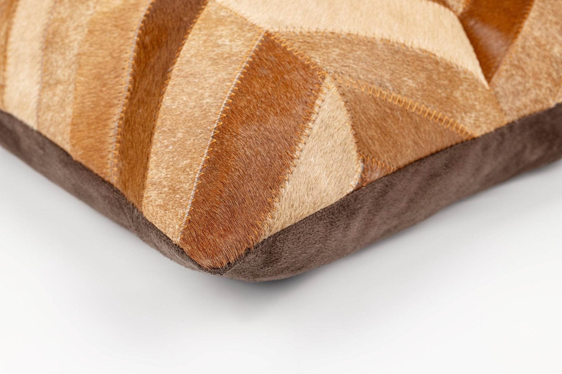 Canvello Genuine Cowhide Leather Decorative Throw Pillows - Handmade Patchwork Boho Accent Pillows For Sofa, Couch, Bed, Chair - Western Southwestern Farmhouse Pillow Covers With Feather Down Insert Included - Loft&Timber