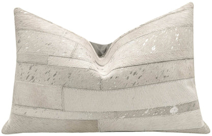 Canvello Genuine Cowhide Leather Decorative Throw Pillows - Handmade Patchwork Boho Accent Pillows For Sofa, Couch, Bed, Chair - Western Southwestern Farmhouse Pillow Covers With Feather Down Insert Included - Loft&Timber